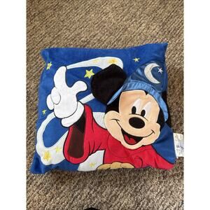 Disney Parks Sorcerer Mickey Light Up Stars Pillow 14" x 14” Untested Sorcerer